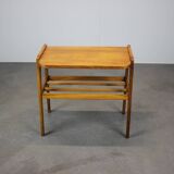 1960s oak side table, Czechoslovakia