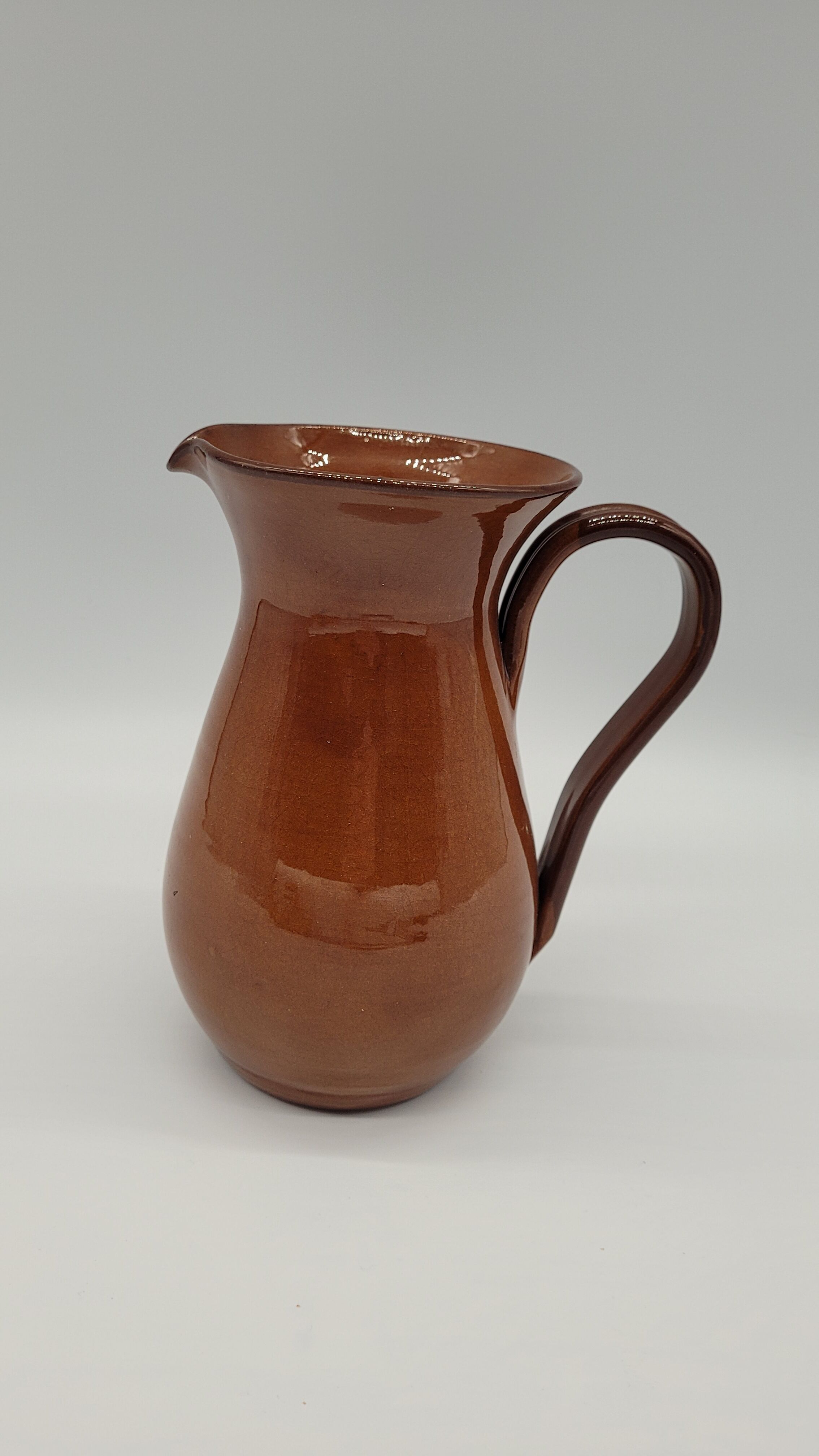 Brown enamelled sandstone jug