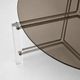 Vintage round coffee table in smoked glass and plexiglass – 1970s