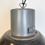 Large Dark Grey Enamel Industrial Factory Lamp from Elektrosvit, 1960s