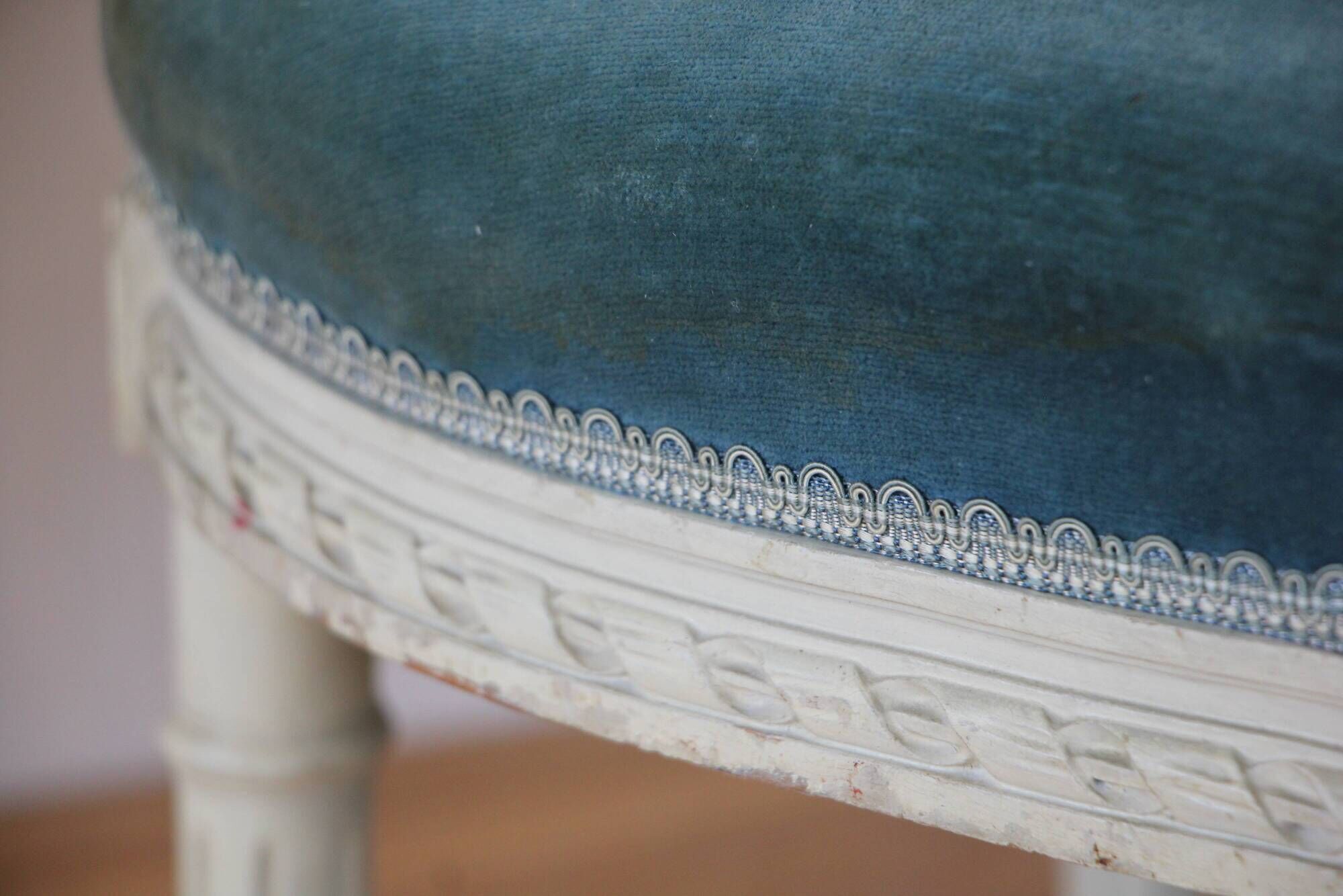 Pair of Louis XVI style medallion back chairs