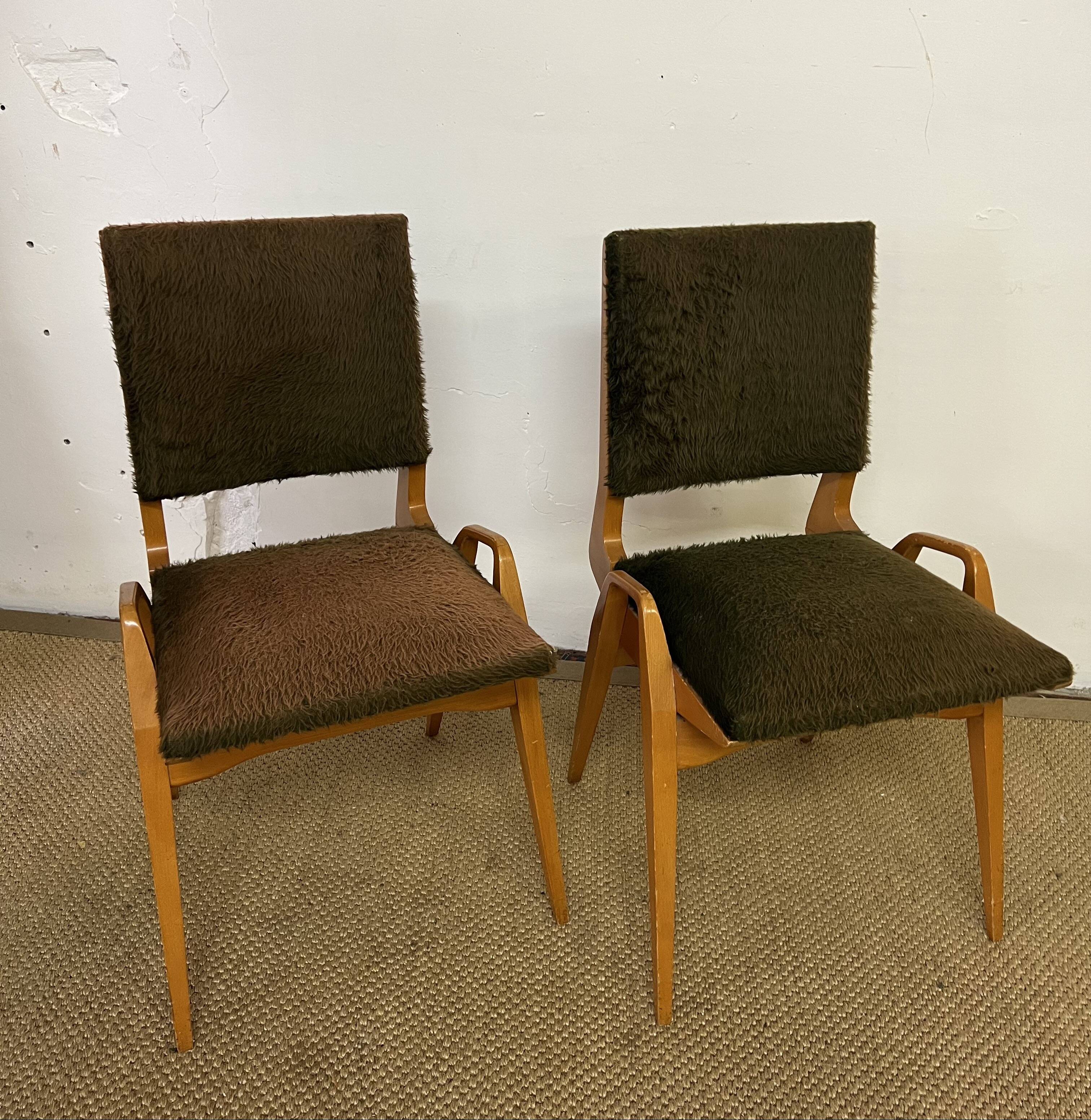 Paire de chaises vintage Maurice Pré des années 50