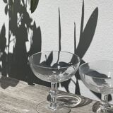 8 antique blown glass cocktail glasses