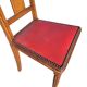 Set of 4 Art Deco Chairs in wood and red imitation leather