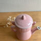 Old pink earthenware coffee pot Esprit Digoin Sarreguemines