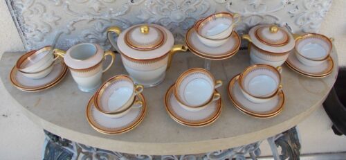 Tea tea porcelain coffee Limoges Ahrenfeldt gilding