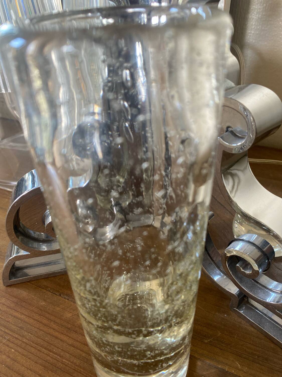 Vintage bubbled glass vase, 1970