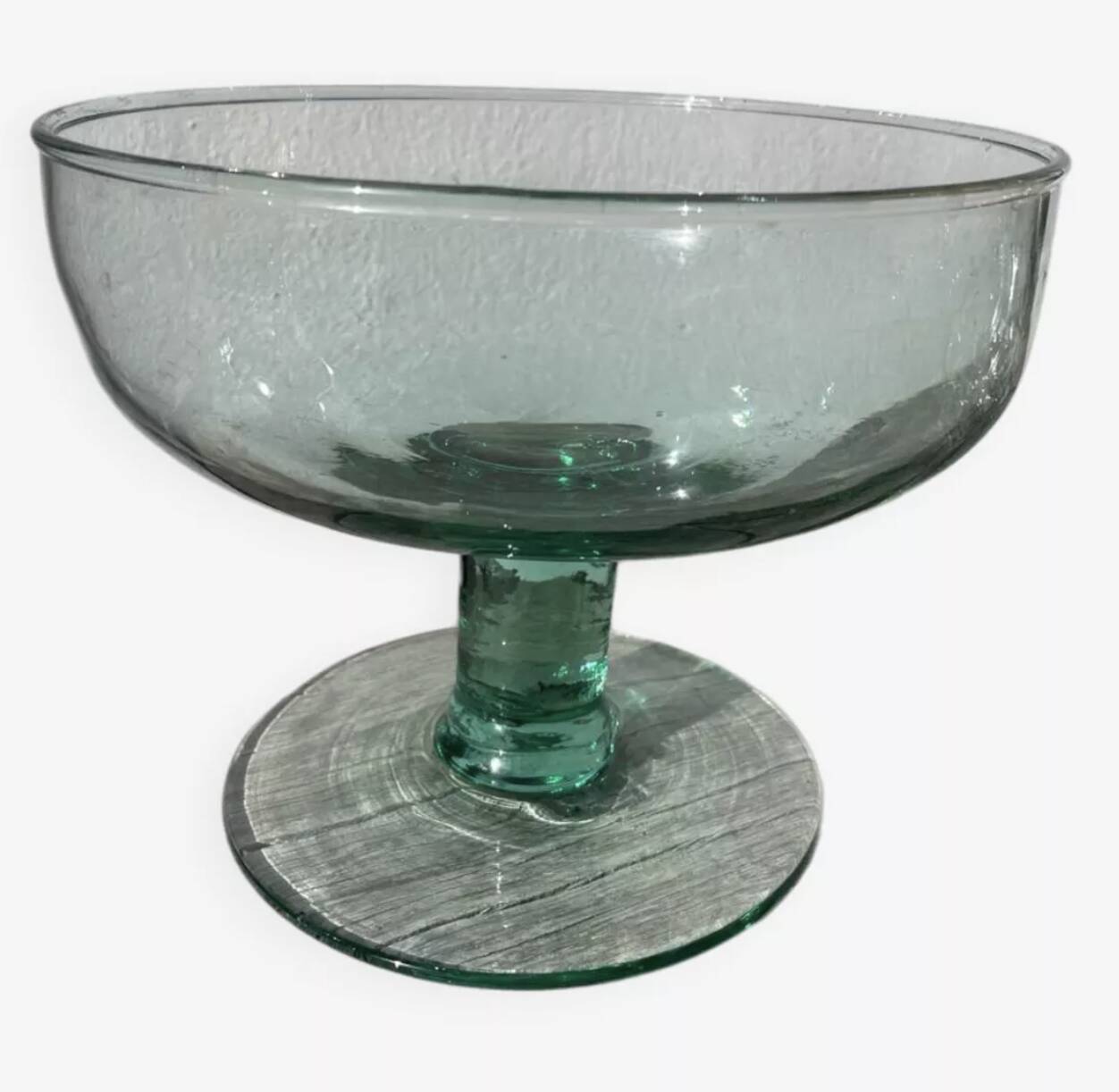 Murano blown glass fruit bowl / footed dish