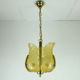 Carl fagerlund mid century pendant lamp brass amber glass orrefors 1960s chandelier