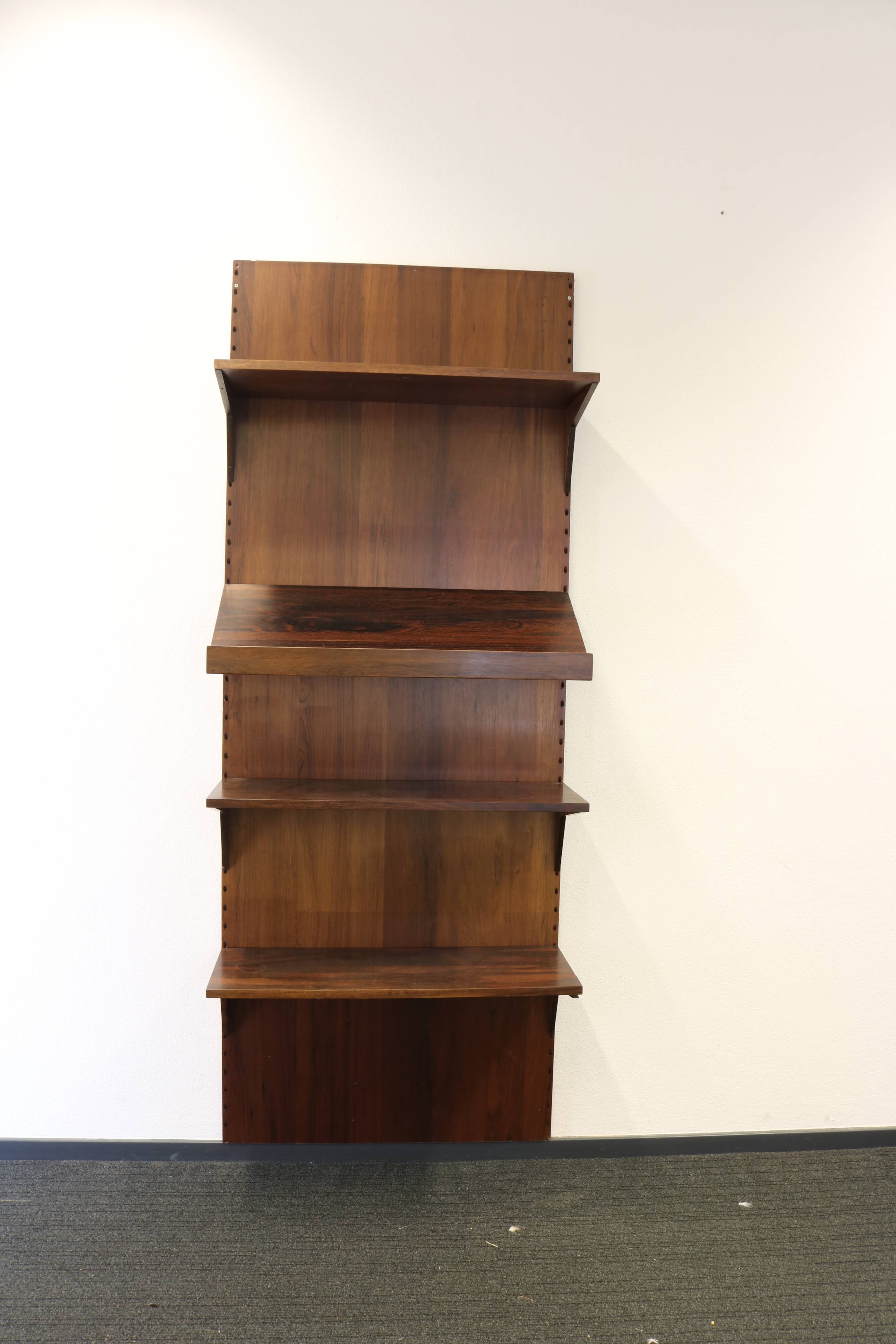 Danish design rosewood wall system by Poul Cadovius for Cado