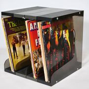 Rack à disques en vinyle de l'ère spatiale en acrylique fumé, années 1970