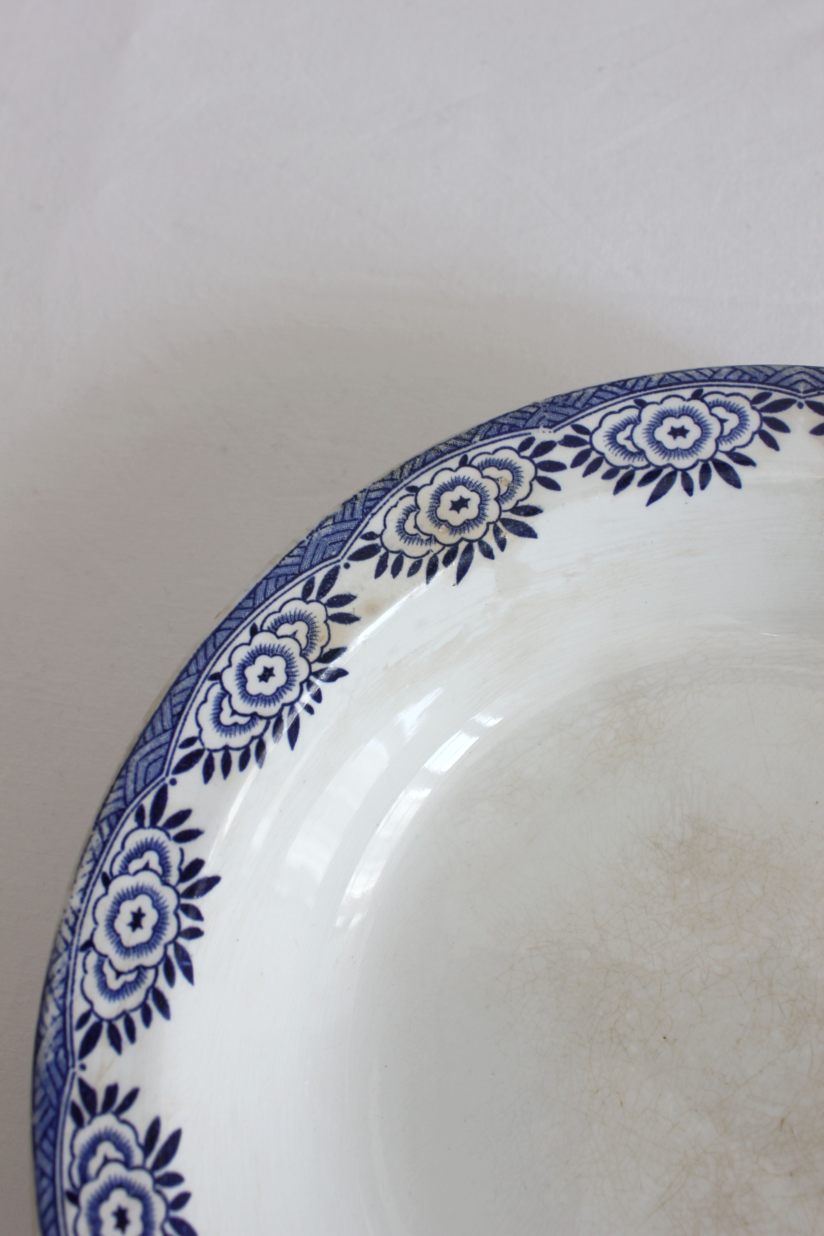 Deep dish or salad bowl in iron earth "capri" sarreguemines and digoin