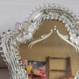 Venetian mirror 22cm X 24 cm Murano glass to pose 50s