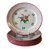 6 antique flat plates in earthenware in good condition.
