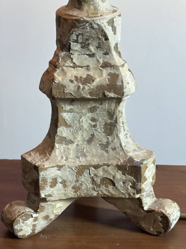 Lampe en bois patiné Shabby chic