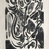 Nicole quétin, the grass lights up its lights, c. 1990. etching signed in pencil