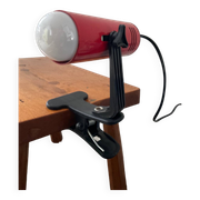Vintage red metal clip lamp