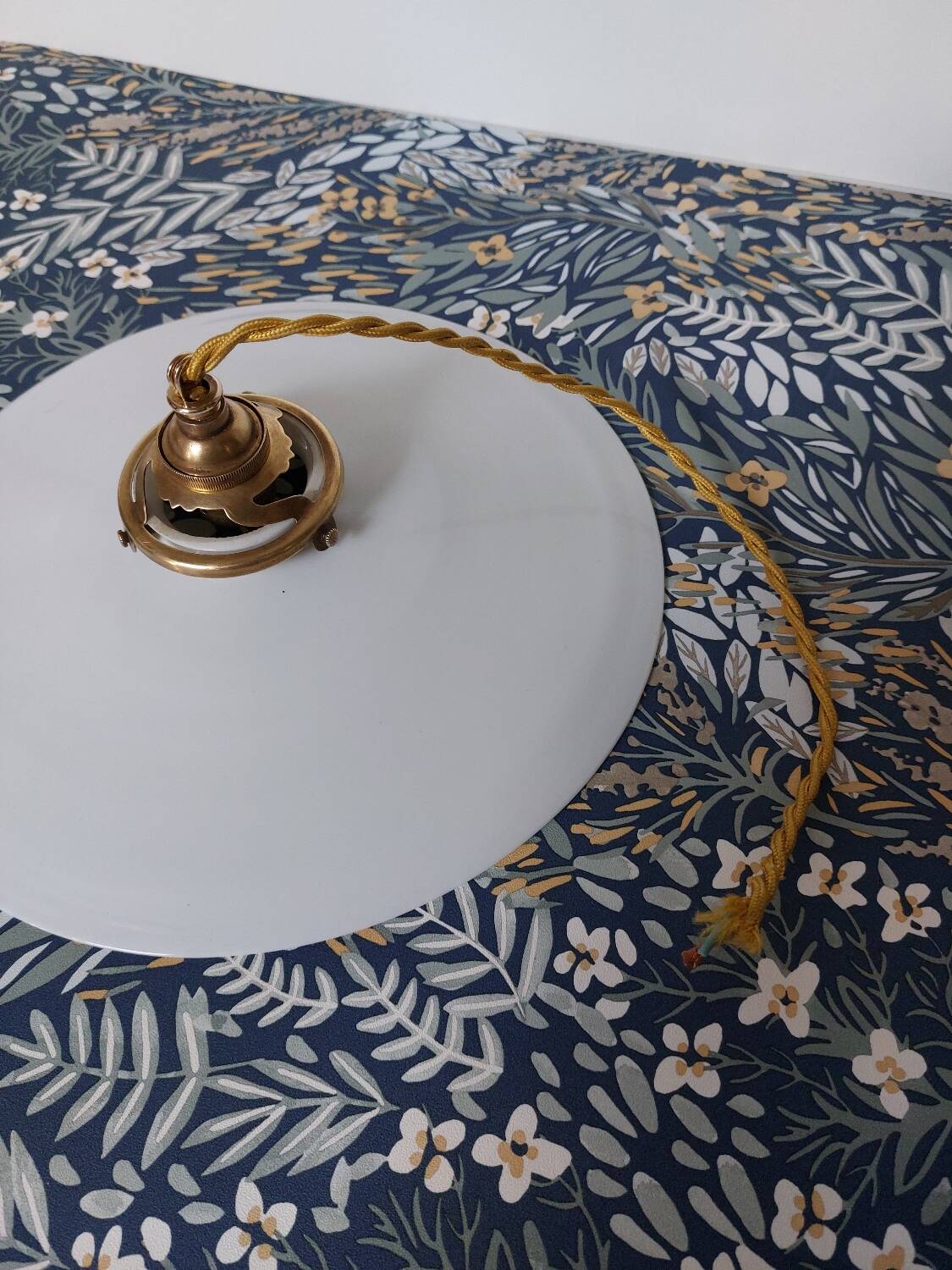 Original white opaline pendant light