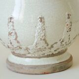 Beige glazed terracotta planter cache pot