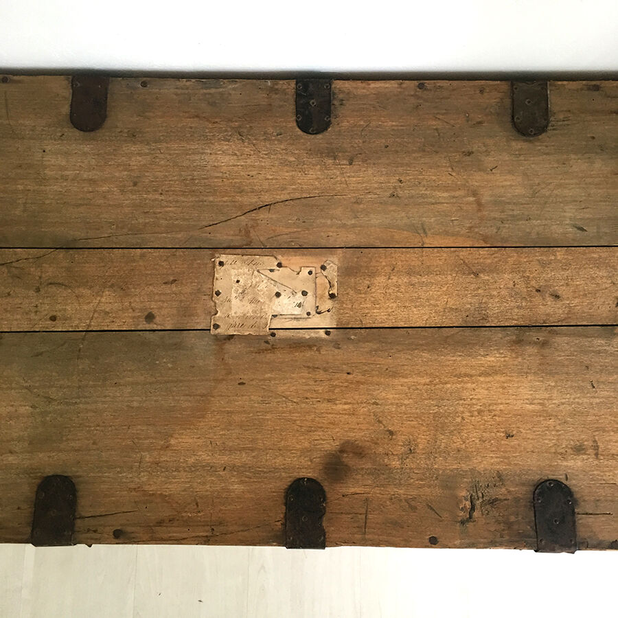 19th end wooden chest