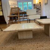 2 tables basse en travertin gigogne