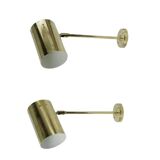 Large pair of brass wall or ceiling lights, 1960.