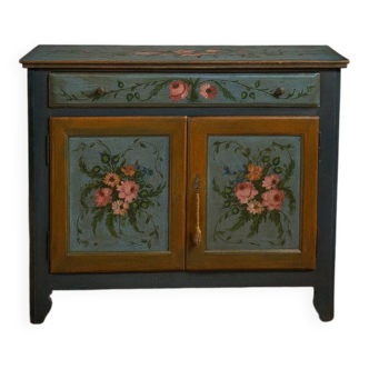 Italy 19th century: Venetian sideboard with hand-painted decorations.