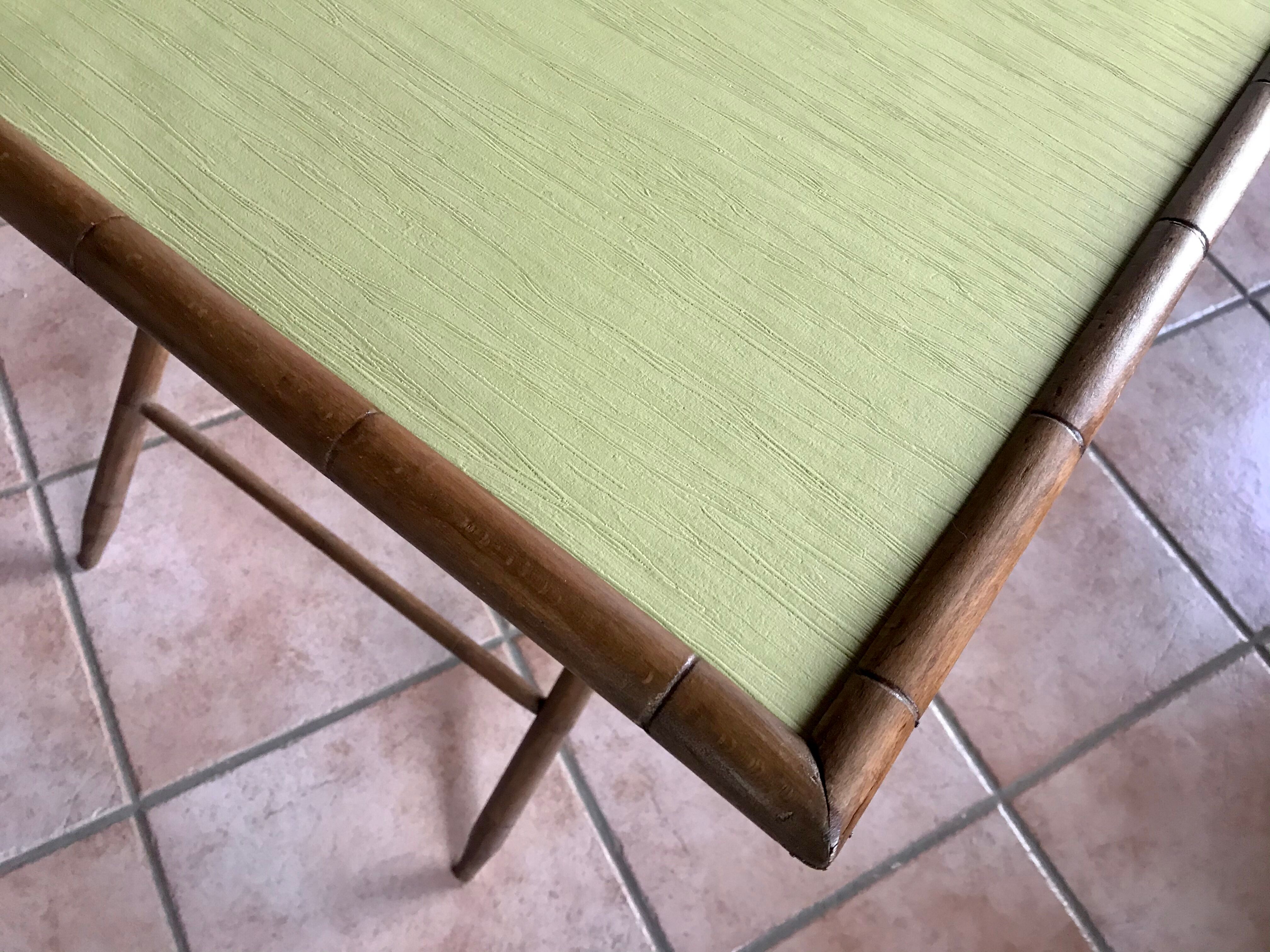 Rattan side table, 1900, Napoleon III style,