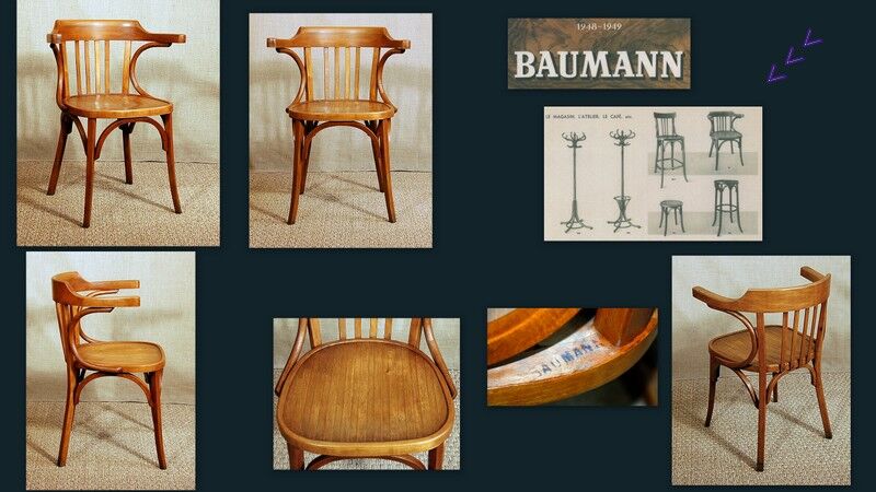 Fauteuil bistrot bureau école Baumann n°21 années 50