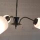 Brass chandelier with three lights and opaline tulips - 1950s/60s
