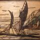 Pyrograved wooden platter - Asian decor
