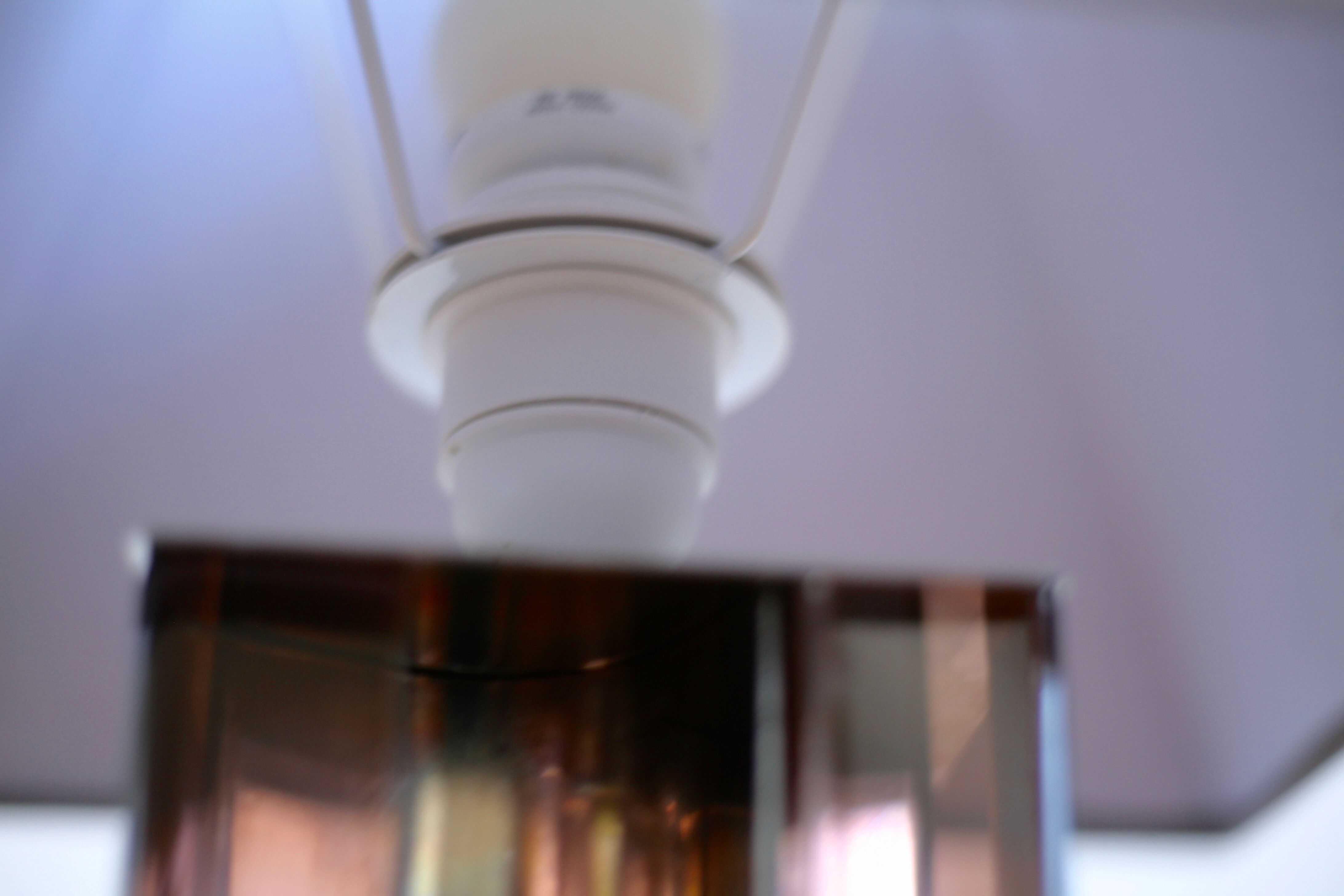 Kinetic lamp 70s, altuglas and chrome steel. France, circa 1970