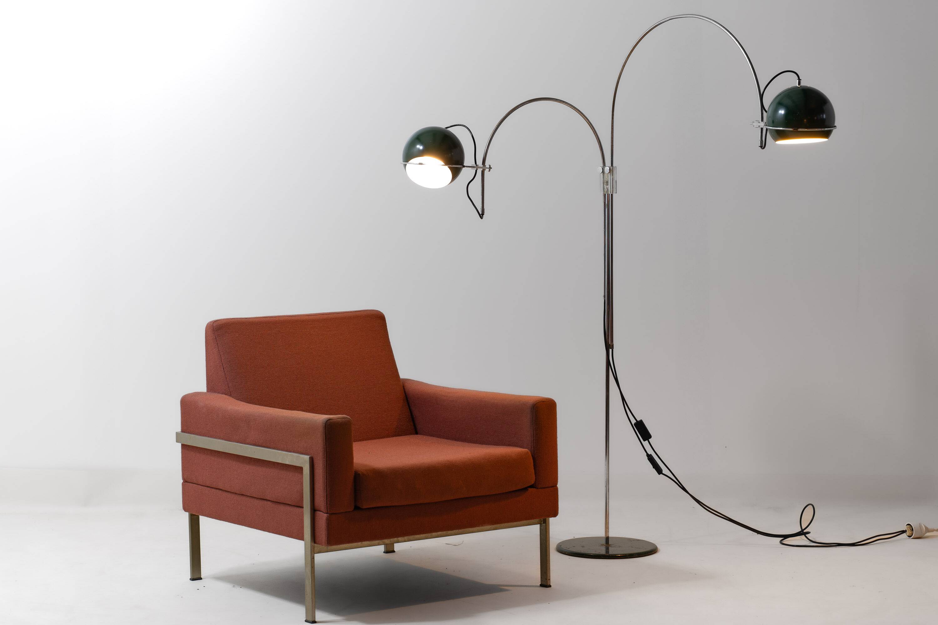 Mid Century GEPO Double Arc Space Age Eyeball Floor Lamp