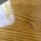 1950s round tripod oak coffee table