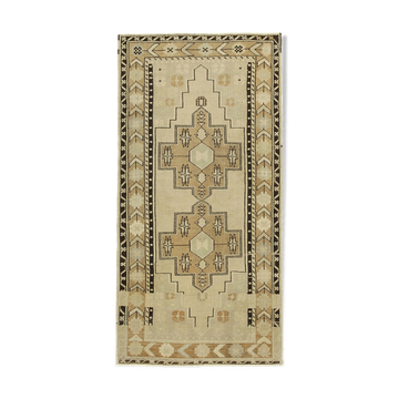 Tapis beige oriental vintage handmade 114 cm x 226 cm handmade