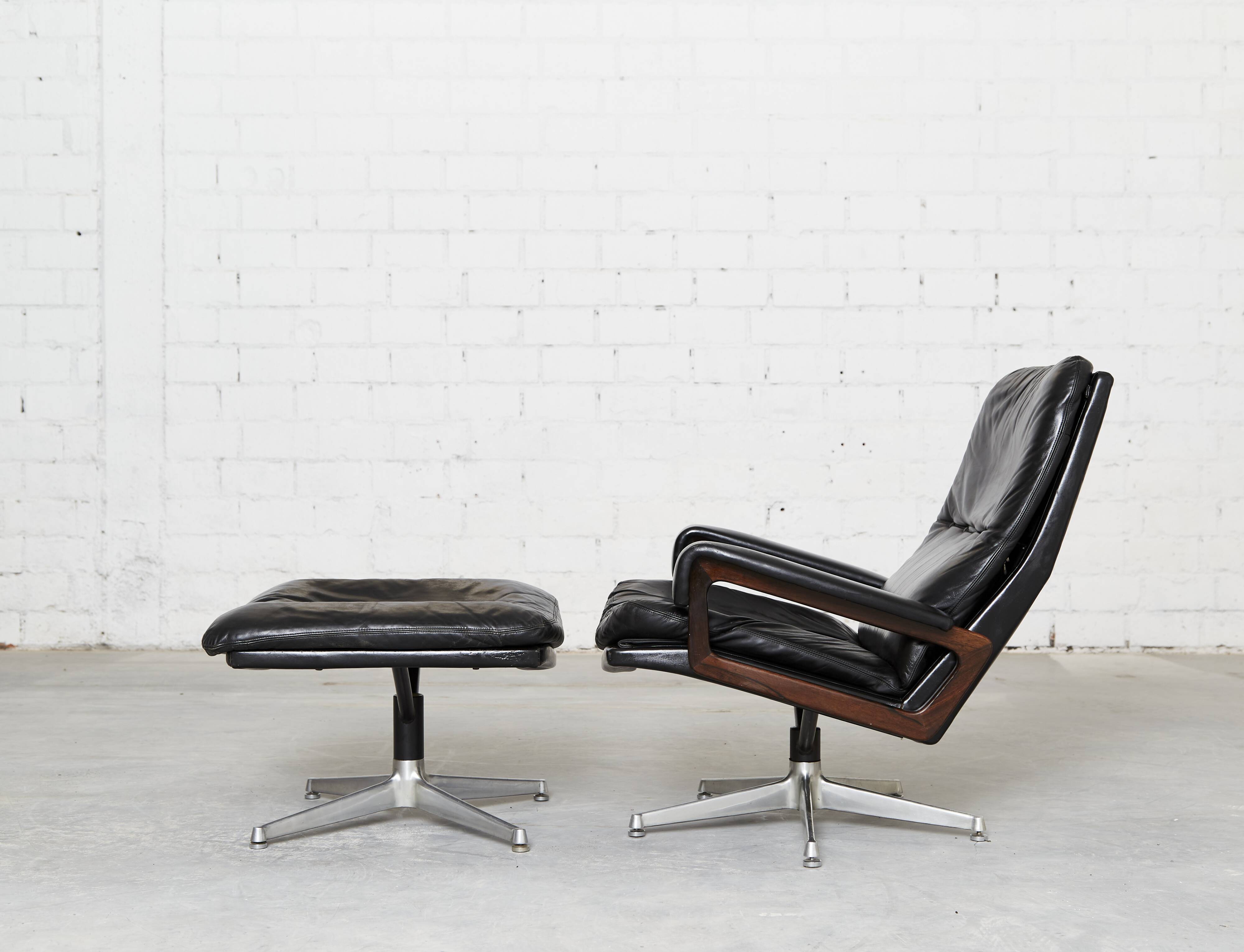 Vintage Lounge Chair & Ottoman by André Vandenbeuck for Strässle