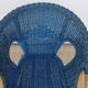 Fauteuil ancien en osier, bambou et rotin bleu, années 50 60