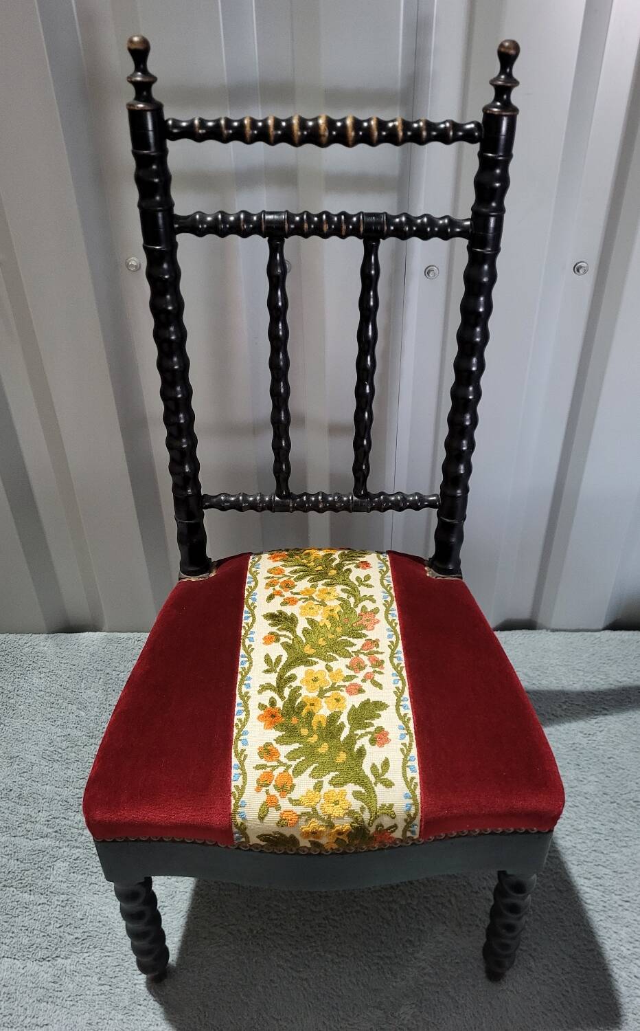 Napoleon III style wooden low chair in very good condition