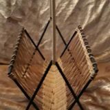 1970s rattan magazine rack