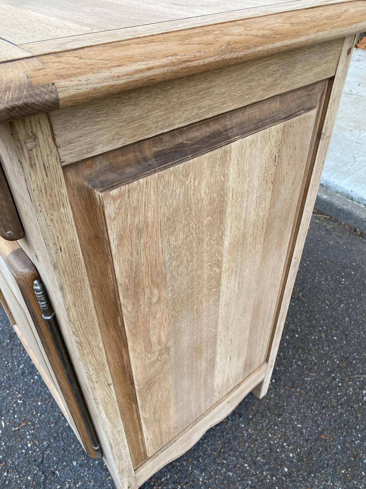 Renovated sideboard in solid oak from the 19th century, 190cm.