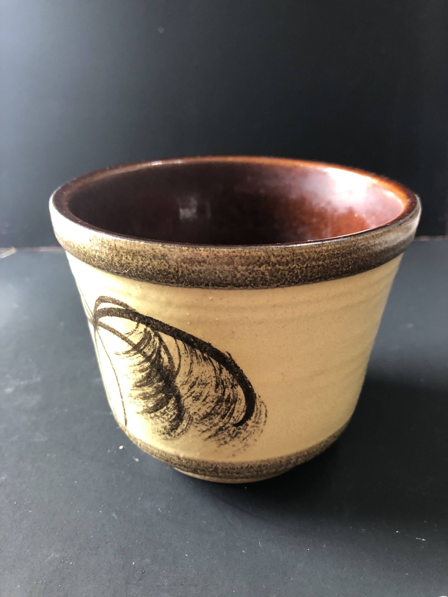 Vase pot au palmier par Bay Keramik West Germany
