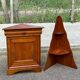 19th-century solid wood corner shelf unit