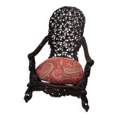 Fauteuil anglo-indien, bois de padouk, époque victorienne, vers 1880 – Birmanie / République de l'Union du Myanmar