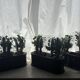 Ensemble de trois jardinières en fonte