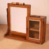 Old showcase - art deco mirror in burmese teak