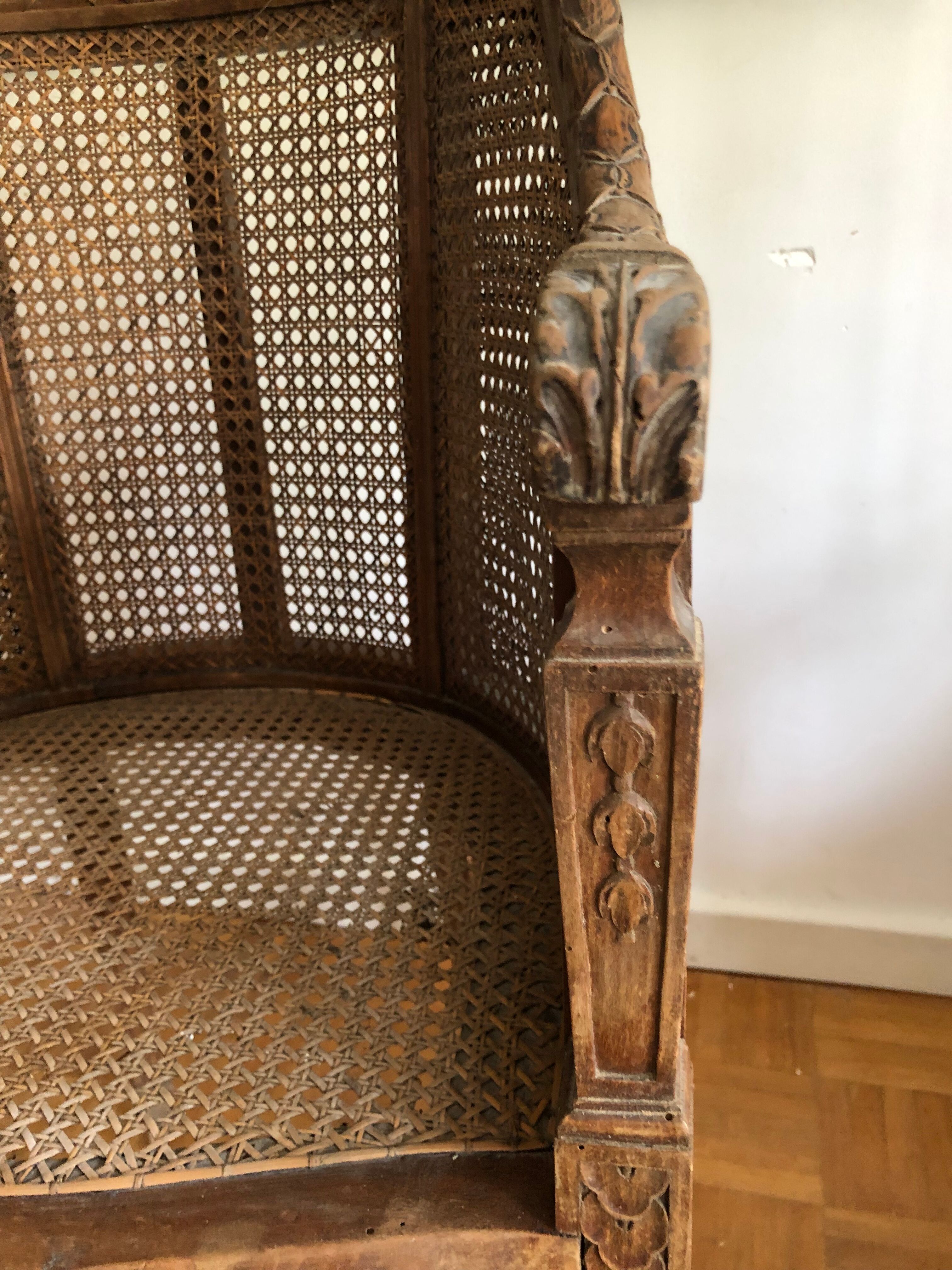 Louis XVI canned armchair