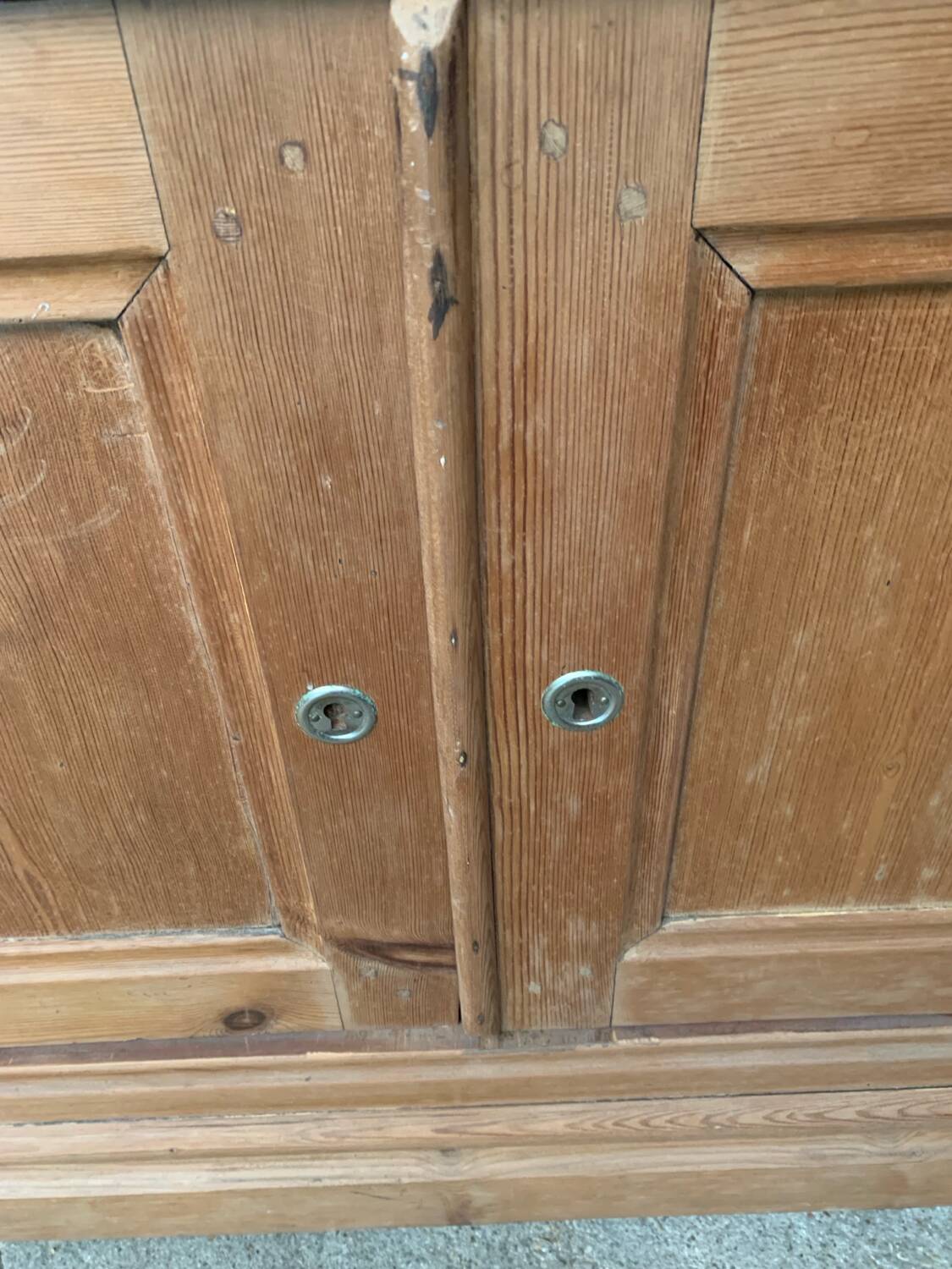 Honey-colored wood sideboard