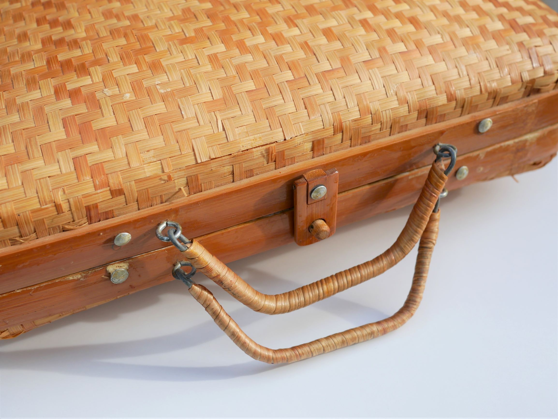 Suitcase vintage wicker