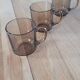 3 Arcoroc BP mugs in smoked glass