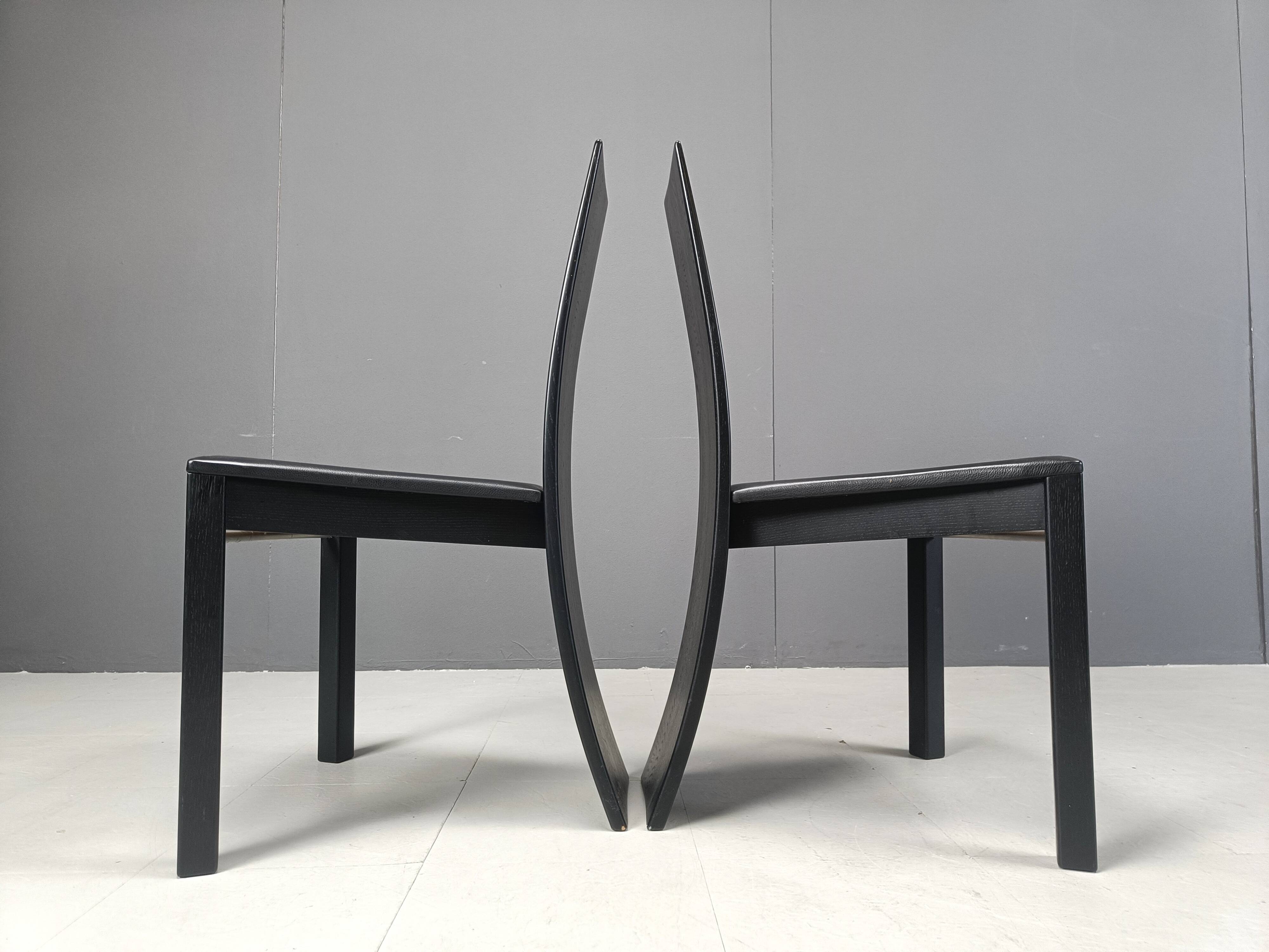 Vintage curved wooden dining chairs, 1980s